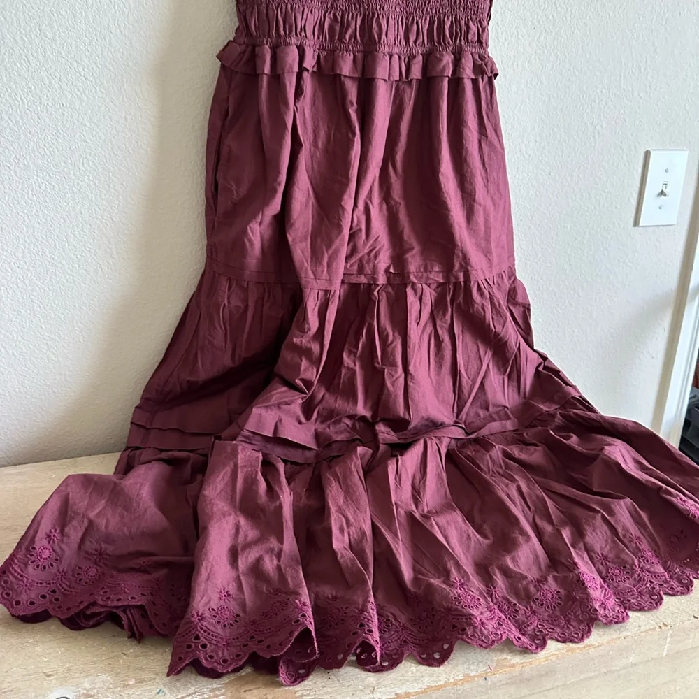 Madewell Burgundy Midi Dress - Picture 4 of 11